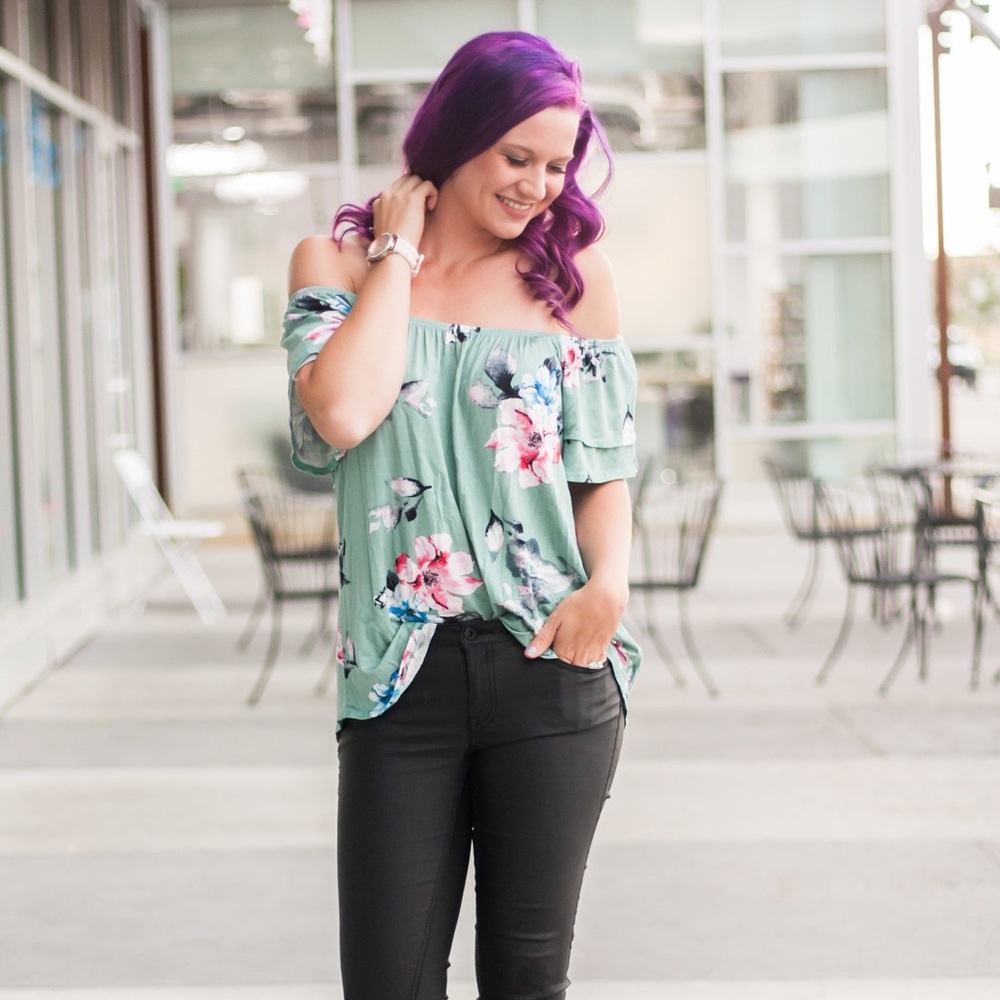 Off the shoulder floral top
